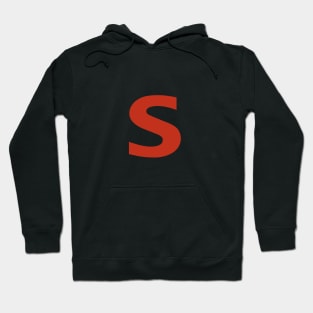 Letter s in Red Text Minimal Typography Hoodie